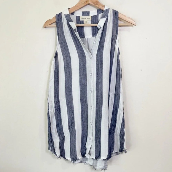 Anthropologie Cloth & Stone Striped Sleeveless Top - Picture 3 of 12
